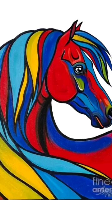 Abstract Acrylic Painting to Animation: A Colorful Horse by Stacey Mayer Artist