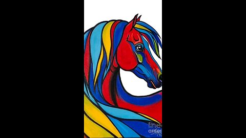 Abstract Acrylic Painting to Animation: A Colorful Horse by Stacey Mayer Artist