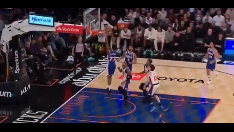 NBA Philadelphia 76ers rookie VJ Edgecombe blocks shot follows with big slam dunk