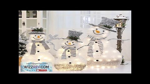 Christmas Wrought Iron Luminous Family of Three Snowman Suit Ornaments Lighting Snowman Review