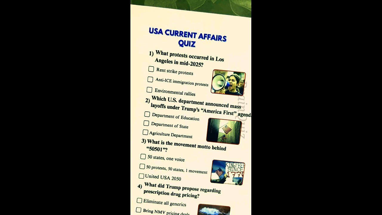 USA Current Affairs Quiz #trump2025🇺🇸 #usacurrentaffairs #quizchallenge #affairs #quiz #triviatri