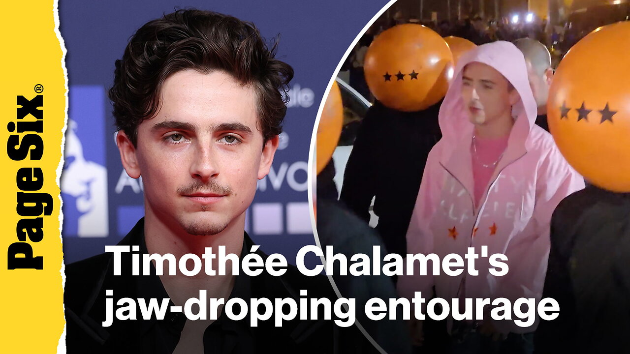 See Timothée Chalamet's jaw-dropping entourage for 'Marty Supreme' event