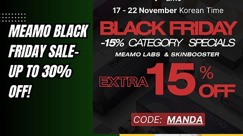 Meamo Black Friday Sale- 30 % off Skin boosters and Meamo Lab range- (code MANDA )