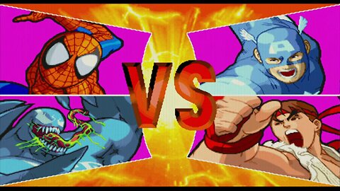 Spiderman + Venom vs Captain America + Ryu
