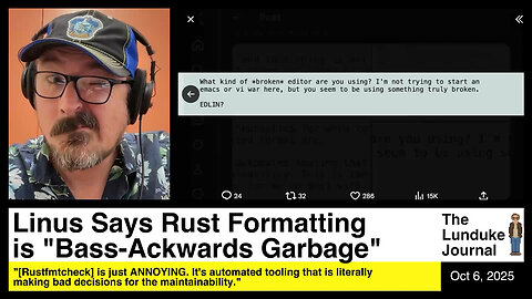 Linus Says Rust Formatting is "Bass-Ackwards Garbage"