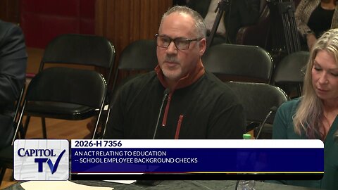 Bob Chiaradio Fully Supports H7356 Safeguarding Children From Teachers With Questionable Past Charges From Former Positions And Continuing Checks