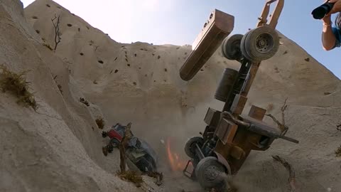 Steven Spielberg's DUEL film behind the scenes with miniatures. Truck crash climax alternate ending.