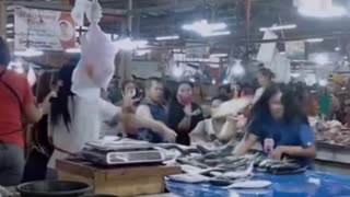 Flying fish at the market