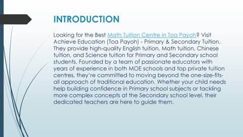 Best Math Tuition Centre in Toa Payoh