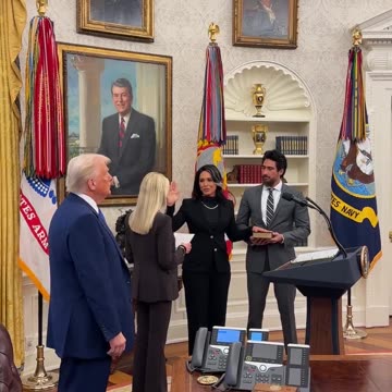 🚨🔥Tulsi Gabbard is officially sworn in as DNI by Attorney General Pam Bondi