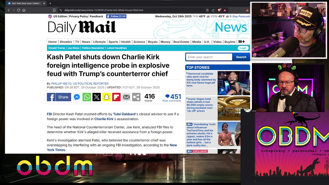 OBDM1339 - Charlie Kirk Update | Food Riots | Paranormal America | Strange News