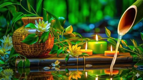 1 Hour Bamboo Fountain Sounds | Ultra Relaxing Nature Sound | Stress Relief & Sleep