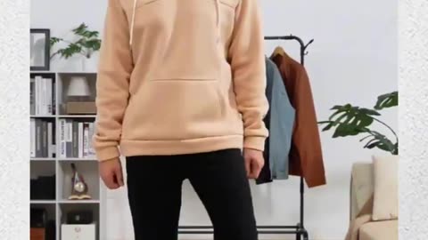 Men’s Solid Color Casual Hoodie with Half-Zip, Long Sleeve Pullover