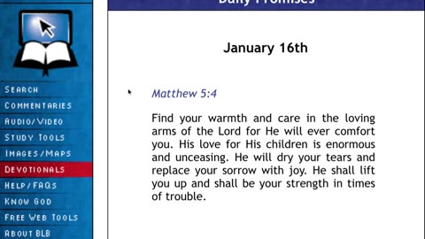 BLB Daily Promises January 16