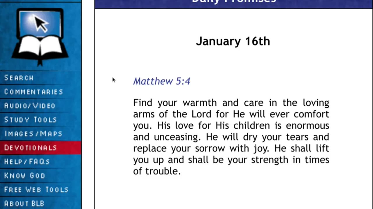 BLB Daily Promises January 16