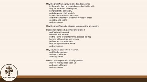 The Lord's Prayer - Part 1 - Matthew 6:9-11 - Vine Abiders