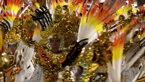 Samba schools parade on the first day of Rio's carnival