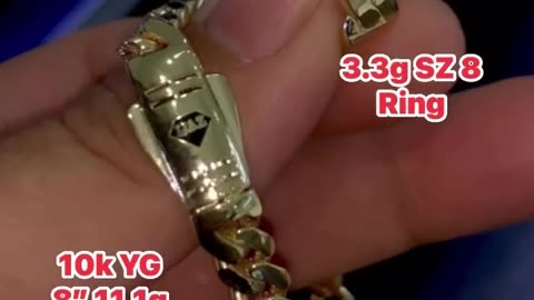 10K Monaco Cuban Bracelet & Band Set