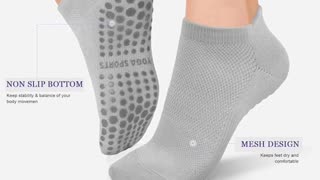 yeuG 4/6 Pairs Pilates Socks fWoman for Barre, Hospital, Barefoot