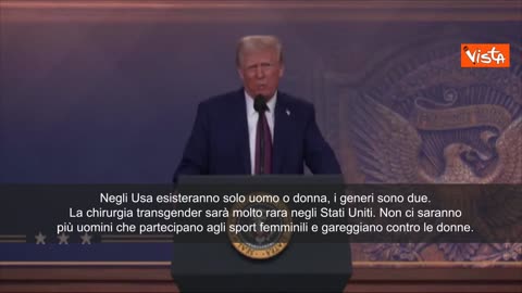 Trump a Davos 2025:'Da noi solo uomo o donna,mai più uomini negli sport femminili' Non ci saranno più uomini che partecipano agli sport femminili e gareggiano contro le donne come successo alle sodomlimpiadi di Parigi 2024