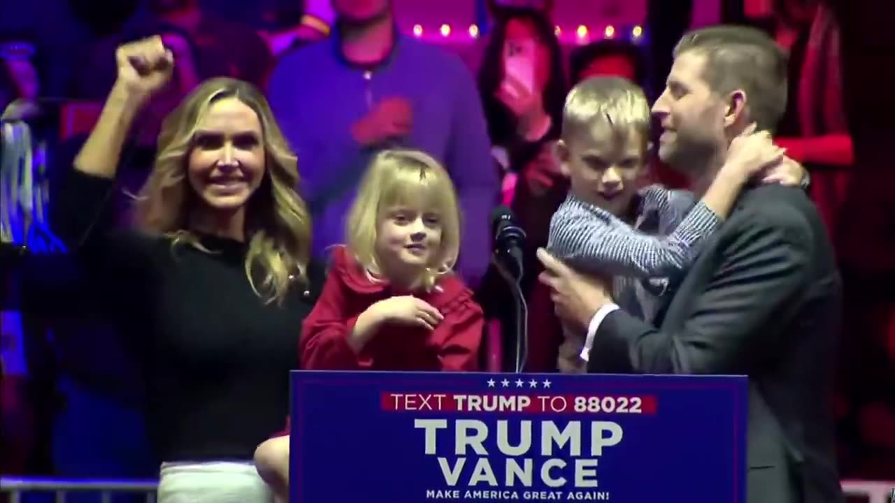 : President Trump's grandkids just did the pledge of allegiance live on stage at the Victory Rally.