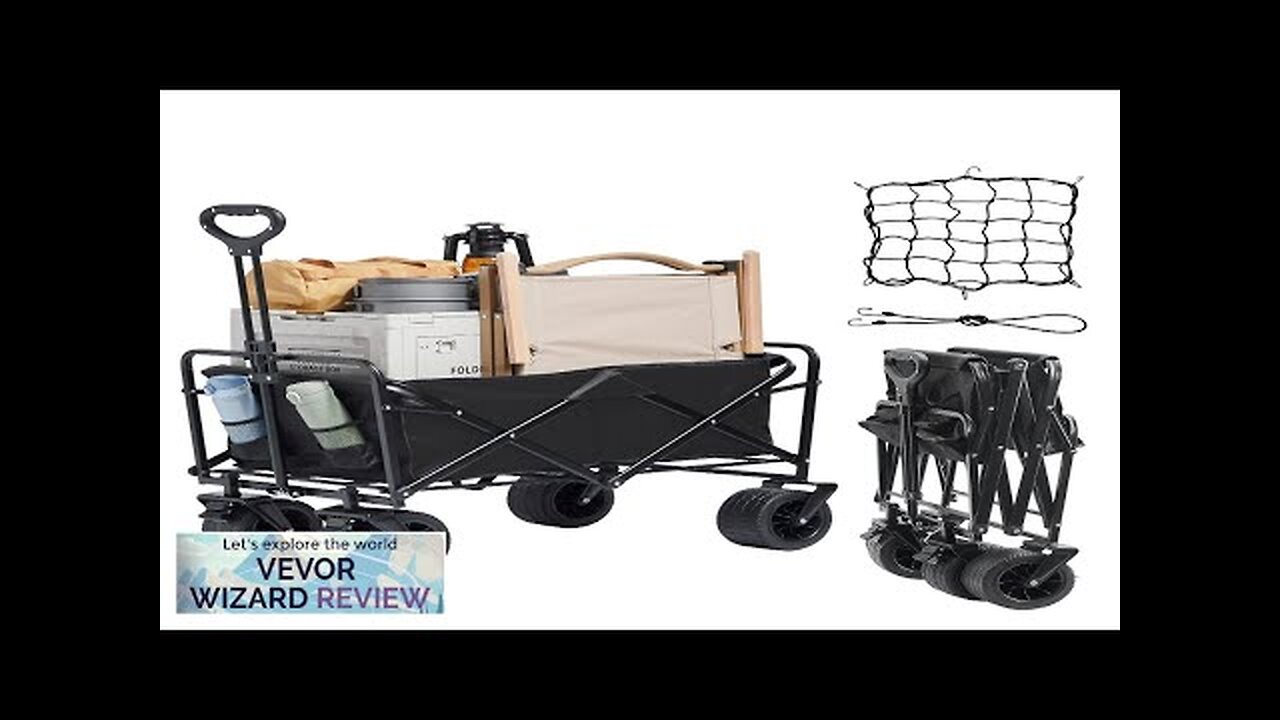 VEVOR Collapsible Folding Wagon 3 cu.ft Beach Wagon Cart with All-Terrain Wheels Review