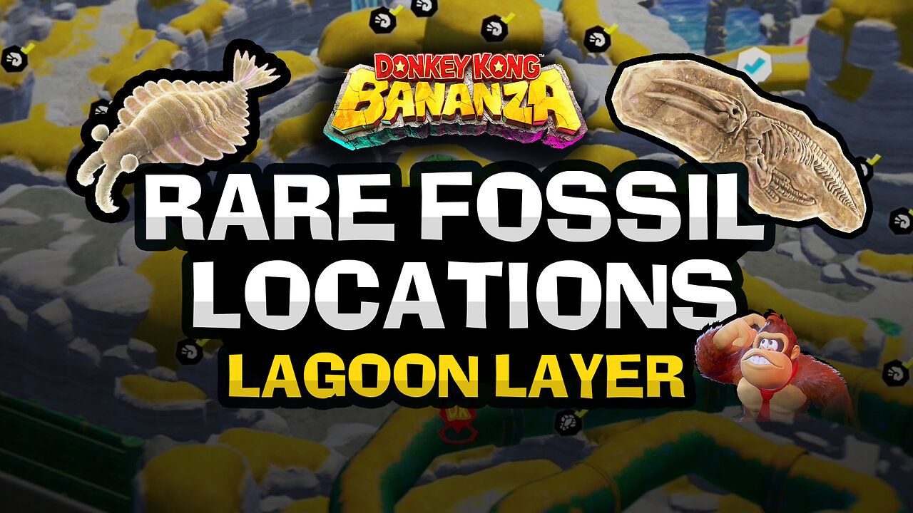 All Rare Fossil Locations Guide in Lagoon Layer [DK Bananza]