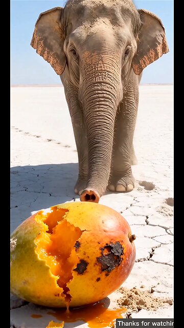 The elephant saved the mango tree from drying up by watering it 😭 #ai​ #tree​ #save​ #water​