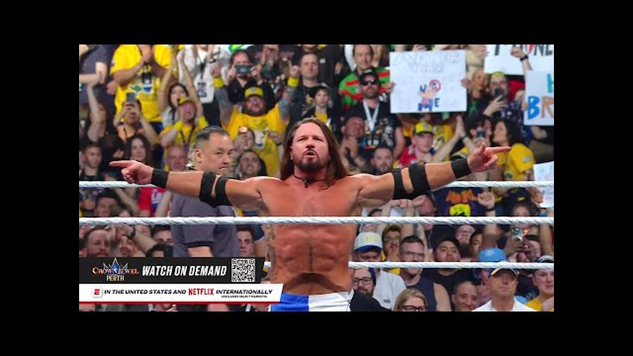 John Cena writes a PHENOMENAL ring introduction for AJ Styles Crown Jewel 2025 highlights