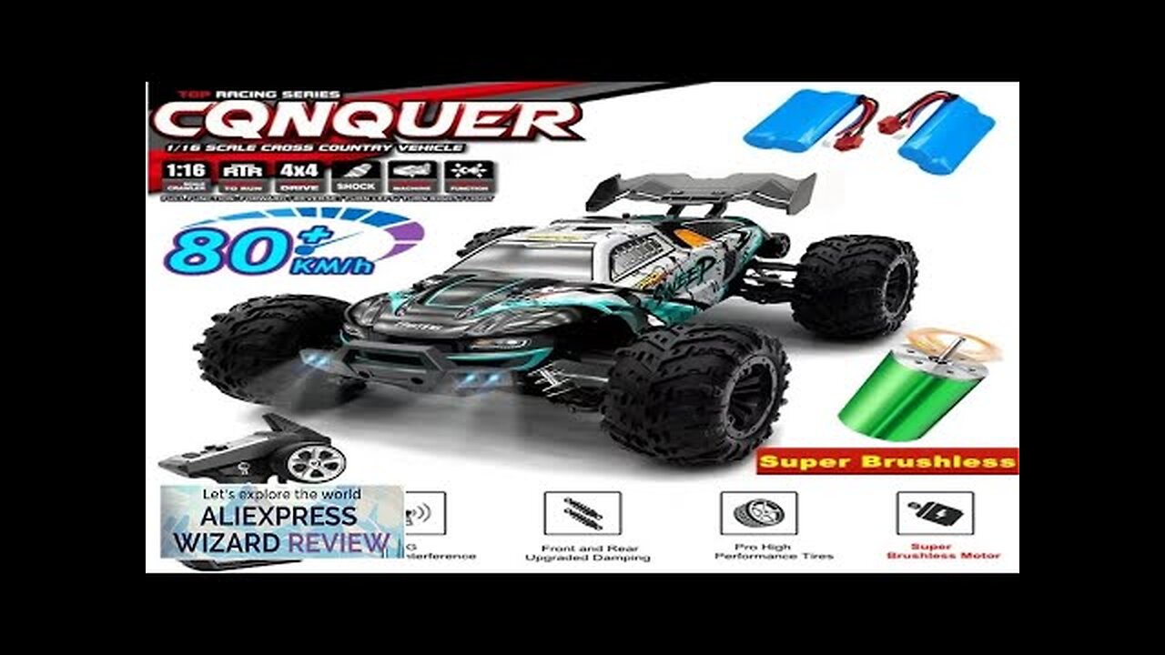 Super Brushless 80KM or 50KM/H 4WD RC Car With LED Remote Control Review