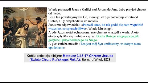 Mateusz 3,13-17 Chrzest Jezusa