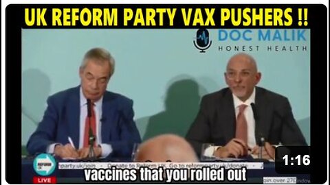 NIGEL FARAGE REFORM UK BIGS UP COVID DEATH JAB !!