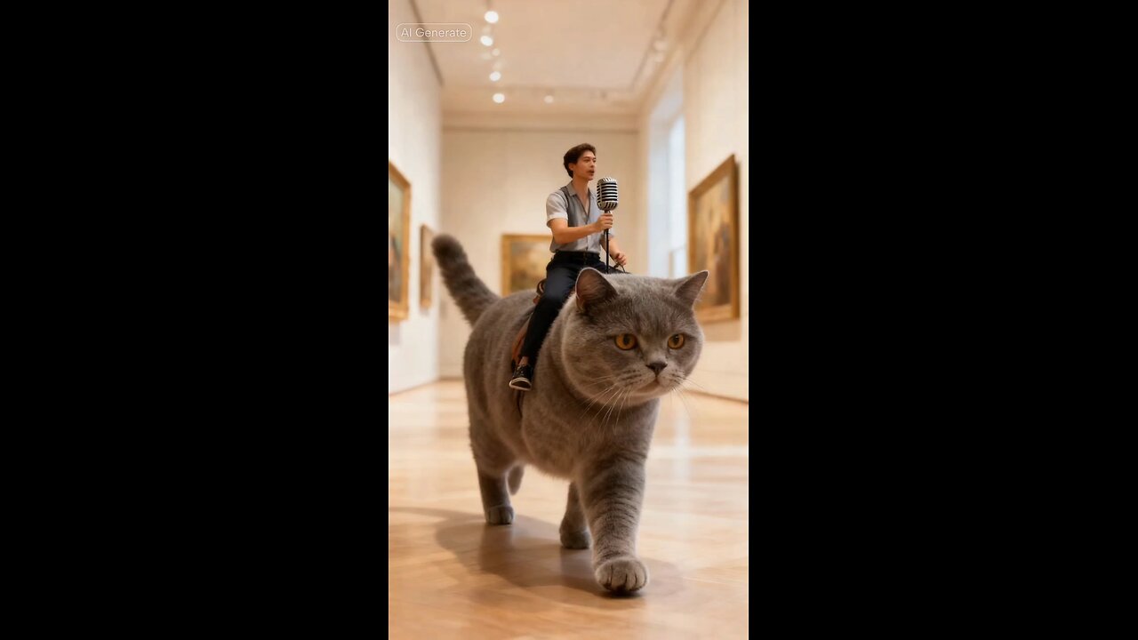 riding a cat