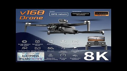 For Xiaomi V168 Drone 8K 5G GPS Professional HD Aerial Photography Dual-Camera Review