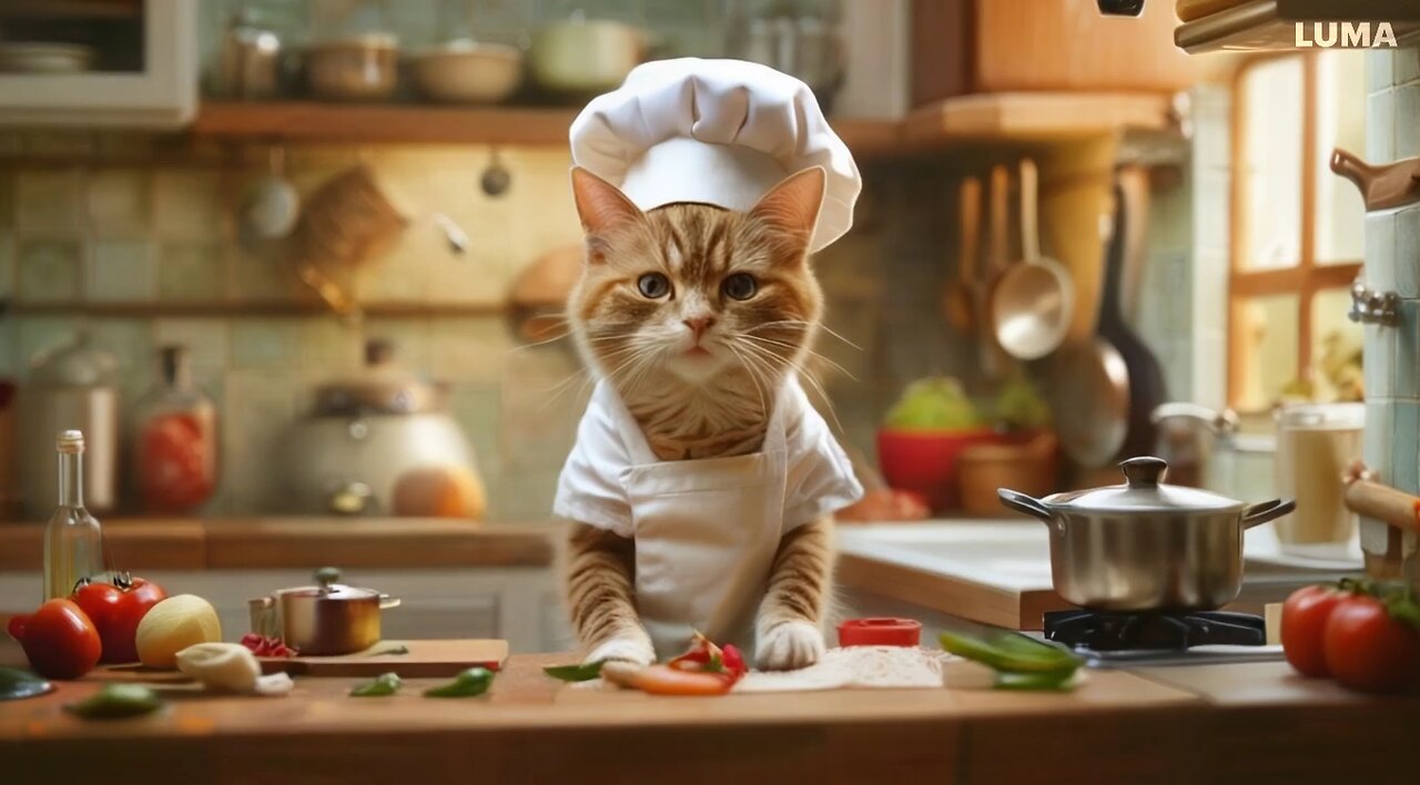 Cat cooking 😋🔪