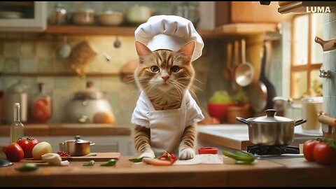 Cat cooking 😋🔪