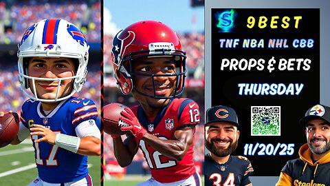 🏈 BEST Thursday Night Football NFL PICKS | Bills vs Texans | NFL WEEK 12 | NBA PICKS | CBB | NHL