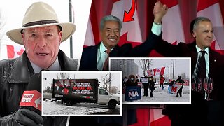 Another Tory turncoat! Markham residents protest Michael Ma's Liberal floor crossing