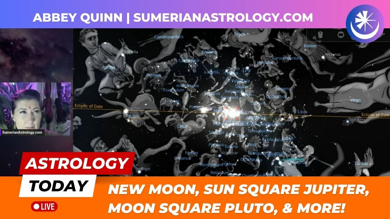 🌞 Astrology Today - New Moon, Sun Square Jupiter, Moon Square Pluto, Quarter Moon & More (Sidereal)