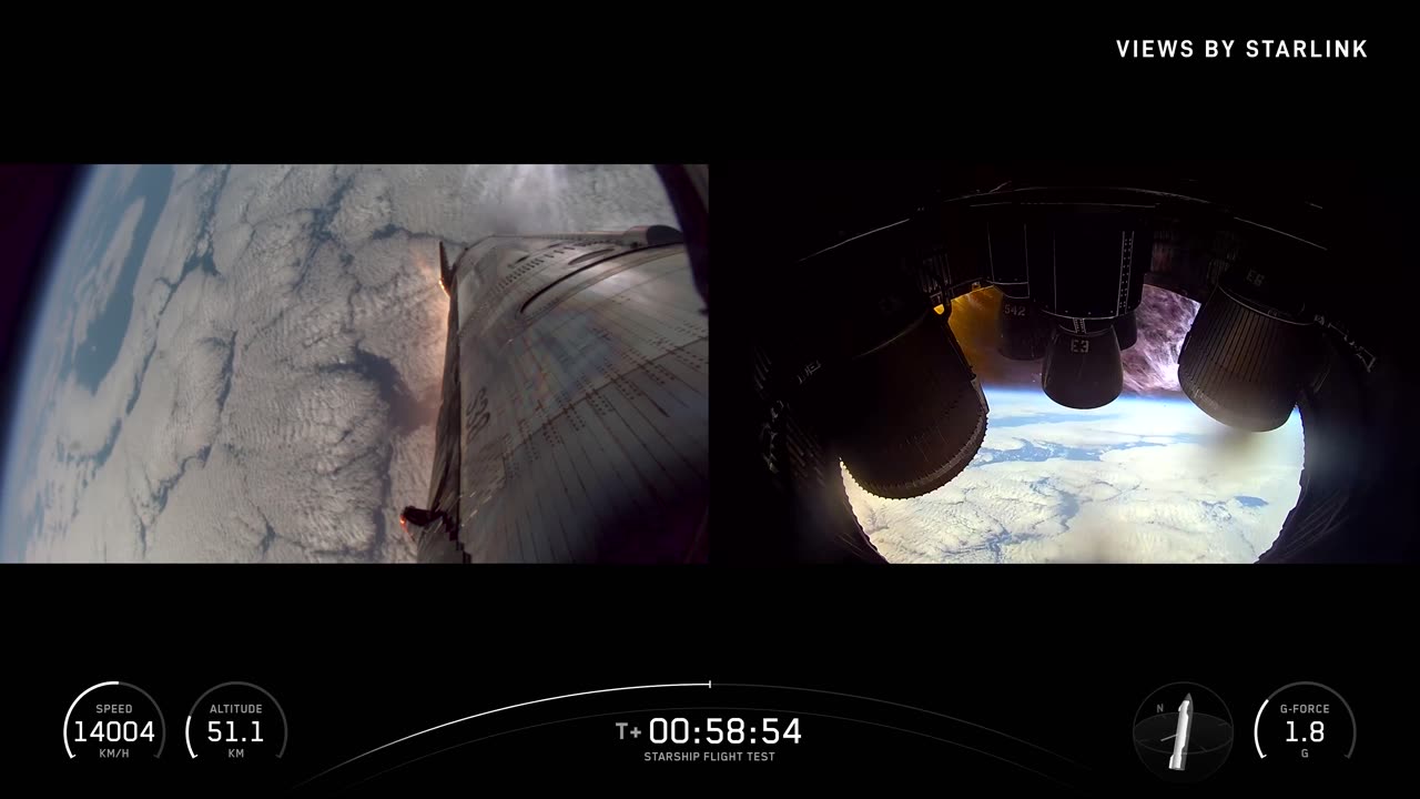 Starship is executing a banking maneuver that mimics the final approach it would take