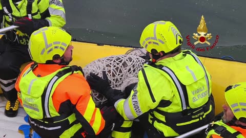 GAGGIANO (MI), RECUPERATO UN LUPO BLOCCATO NEL NAVIGLIO GRANDE (22.02.25)