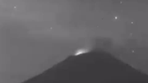 DRACONIAN SHIP EXITING A VOLCANO IN MEXICO