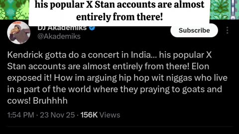 Akademiks Trolls Kendrick: "Tour India!" After X Exposes Fake Fans?