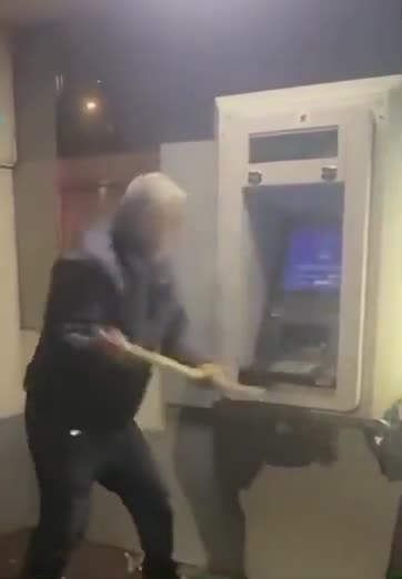 Arab migrants breaking into ATM