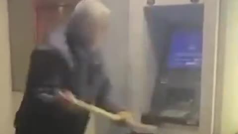 Arab migrants breaking into ATM