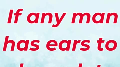“Whoever Has Ears, Let Them Hear” MARK 4:23. #shortvideo #youtubeshorts #ytshorts #youtube #yt #reel