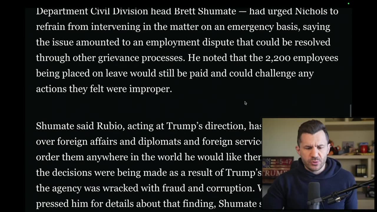 Robert Gouveia Esq. - DC Judge BLOCKS Trump’s Move to Put 2200 Workers on LEAVE