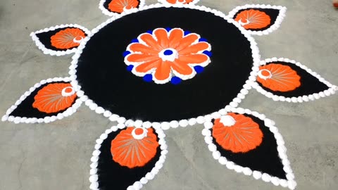 Floor panting design dry colour painting rangoli design