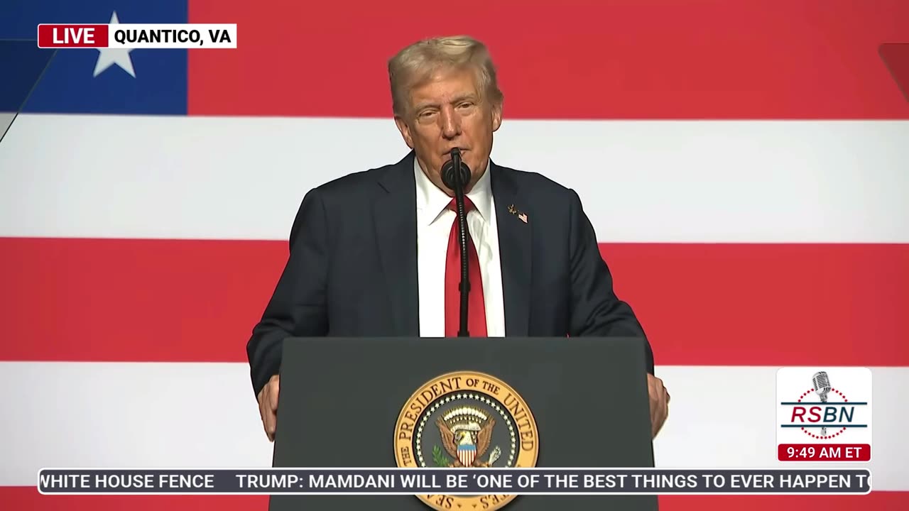 President Donald Trump Address Military Leaders at Quantico - 9.30.2025