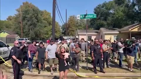 Residents of Pasadena, Texas protest agents during immigration operation where